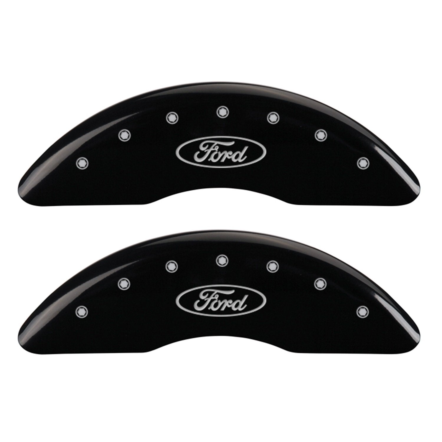 Black Brake Covers MGP Caliper Covers Engraved with Silver Ford Oval (Set of 4) 10023SFRDBK