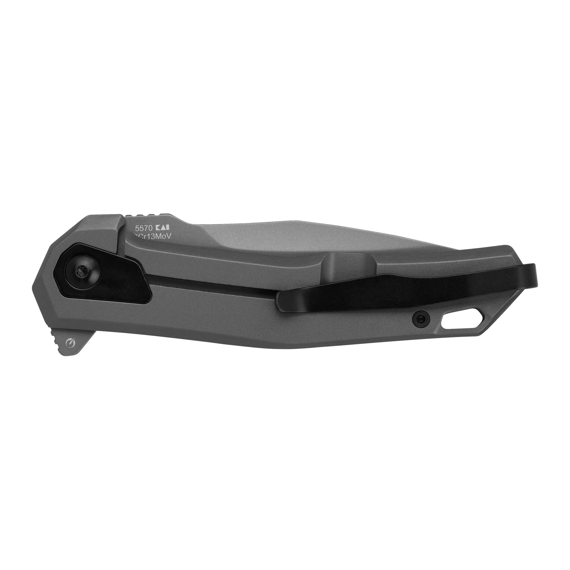 Kershaw Pocket Knife Helitack, Matte Gray Design, 3.26 Inch Stainless Steel Drop Point Blade, EDC with Assisted Opening, Contoured Steel Handle, Everyday Carry Pocket Knife for Men and Women