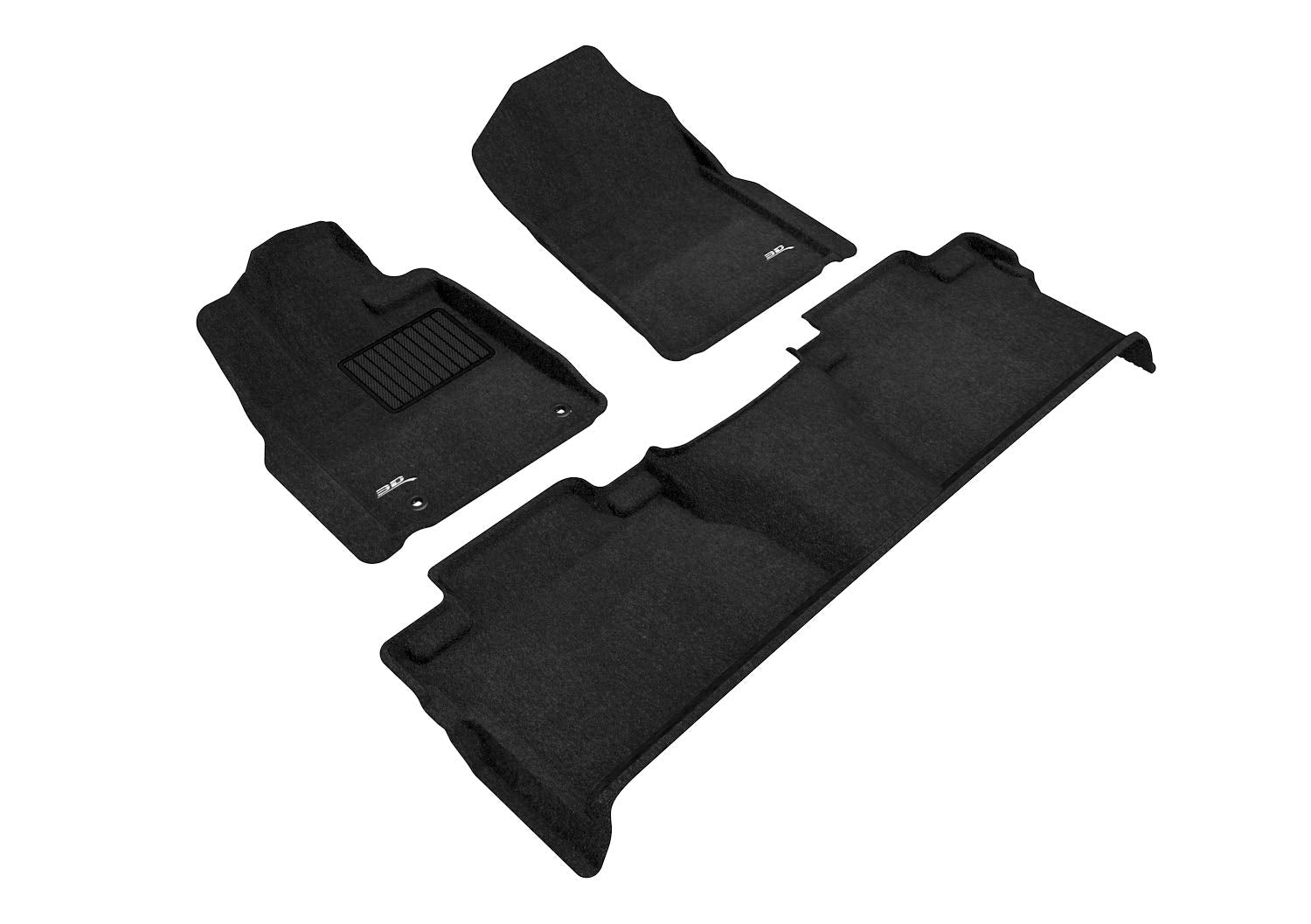 3D MAXpider ELEGANT Custom Fit Floor Mat (BLACK) for 2014-2021 TOYOTA TUNDRA CREWMAX - 1ST ROW 2ND ROW