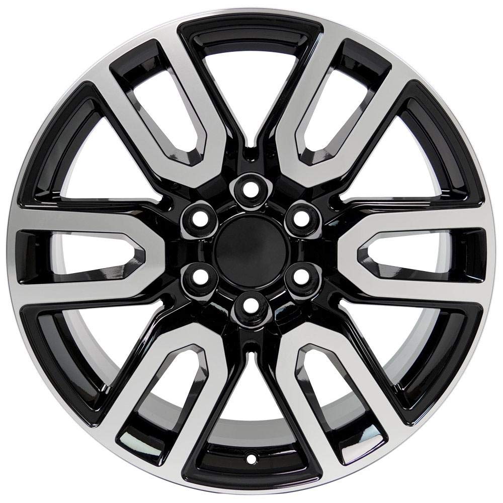 OE Wheels 20 Inch CV36 Rim Fits Sierra 1500 Style 6x139.7 20x9 Gloss Black Machined - Hollander 5914 (1)