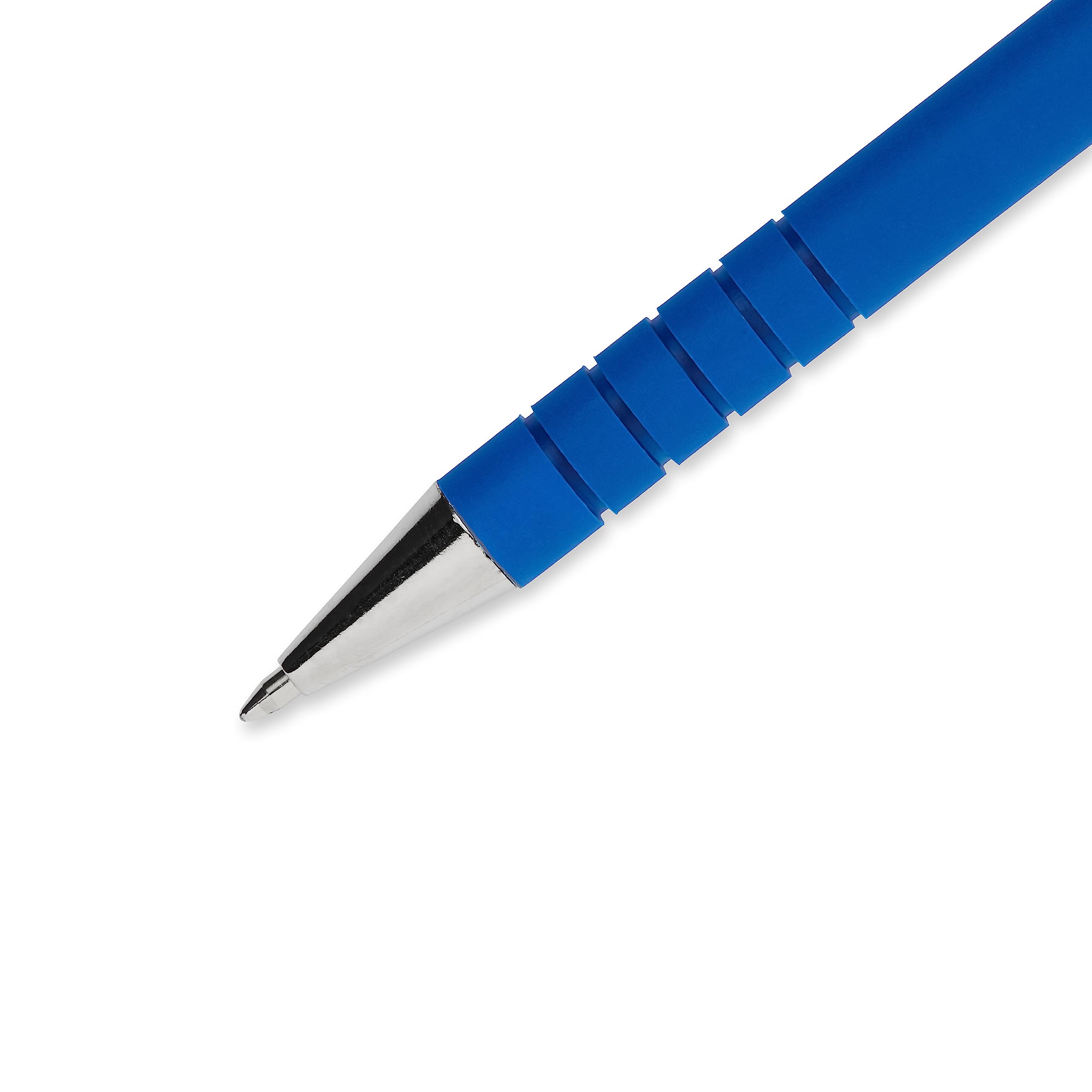 Paper Mate FlexGrip Ultra Stick Ball Pen, Blue Barrel, Fine Point, 0.80 mm, Blue Ink (9660131), Pack of 12