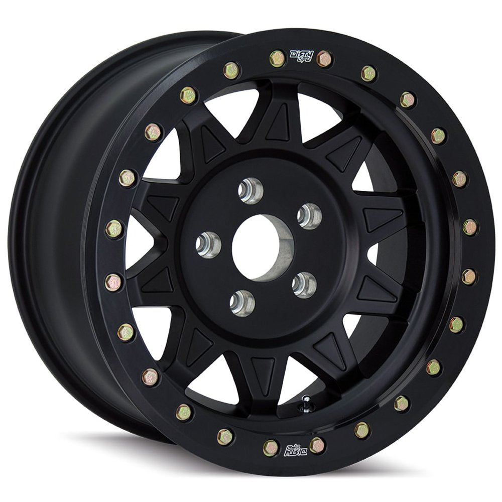 17x9 ROADKILL, Bolt Pattern: 5x5/, Offset: -38, MATTE BLACK W/SIMULATED RING, set of 1