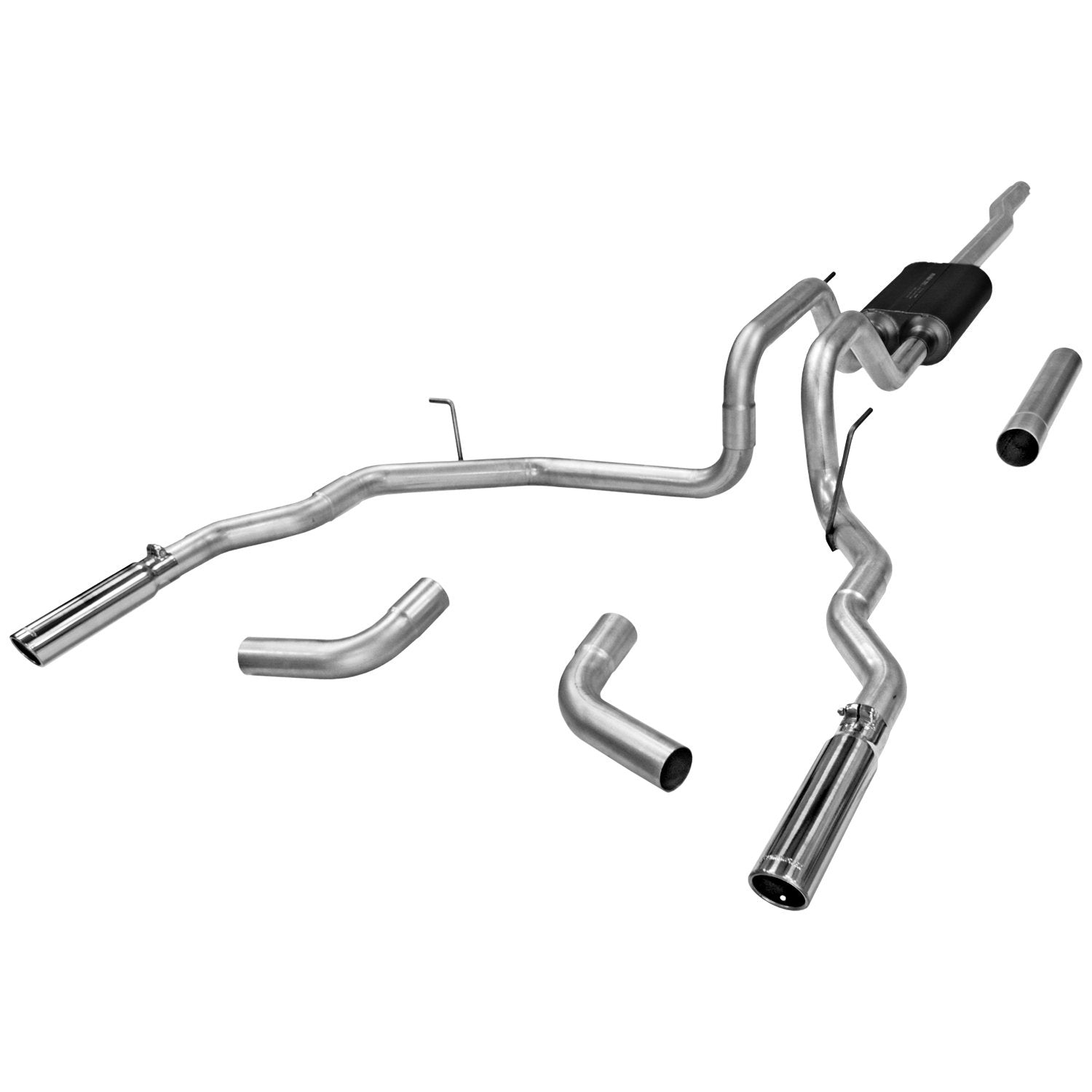Flowmaster Force II 17418 Cat-Back Exhaust Kit 2.5 Inch Aluminized Steel 3 Inch Polished 304 Stainless Steel Tips Compatible with 2004-2008 Ford F-150 Lincoln Mark LT 4.6L 5.4L