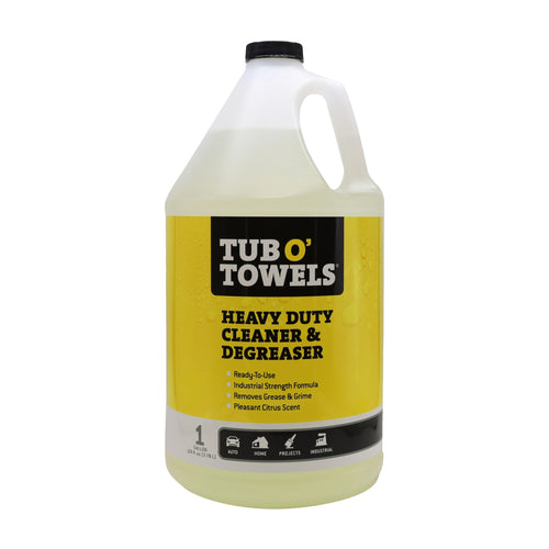 Heavy Duty Tub O' Towels Cleaner and Degreaser Spray Helps in Removing Oil Tar Paint Dirt Caulk Grease Grime Gunk Epoxies, Industrial Strength, Home & Auto, Made In USA, Citrus Scent, 1 Gallon