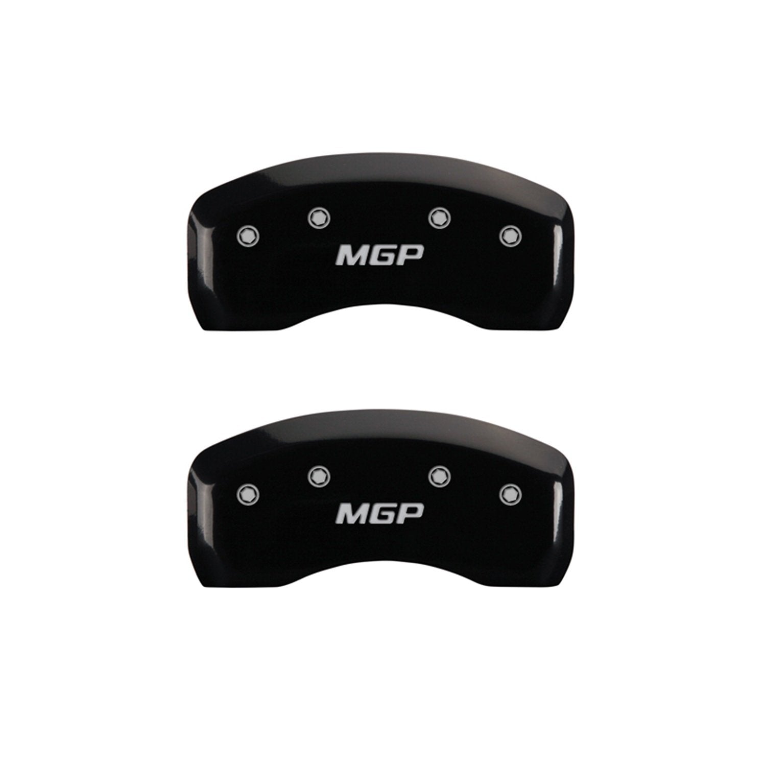 MGP Caliper Covers 'MGP' Engraved Caliper Cover with Black Powder Coat Finish and Silver Characters 39011SMGPBK, (Set of 4)
