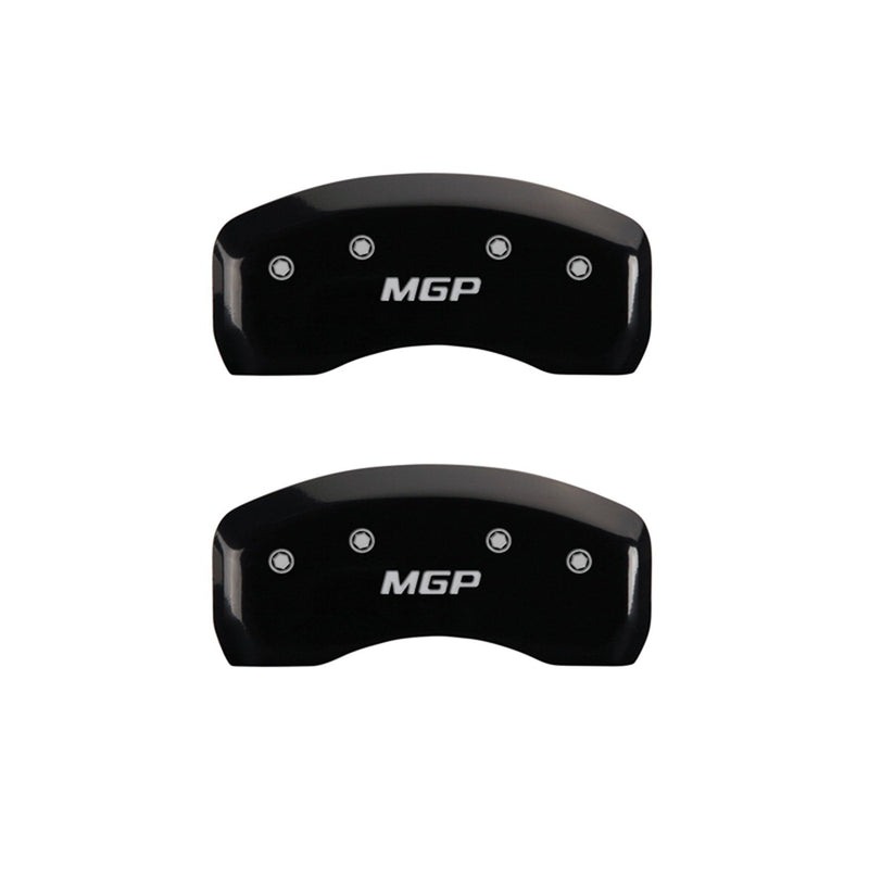 Caliper Covers MGP 39016SMGPBK Black Powder Coat Finish with Silver Characters, Set of 4