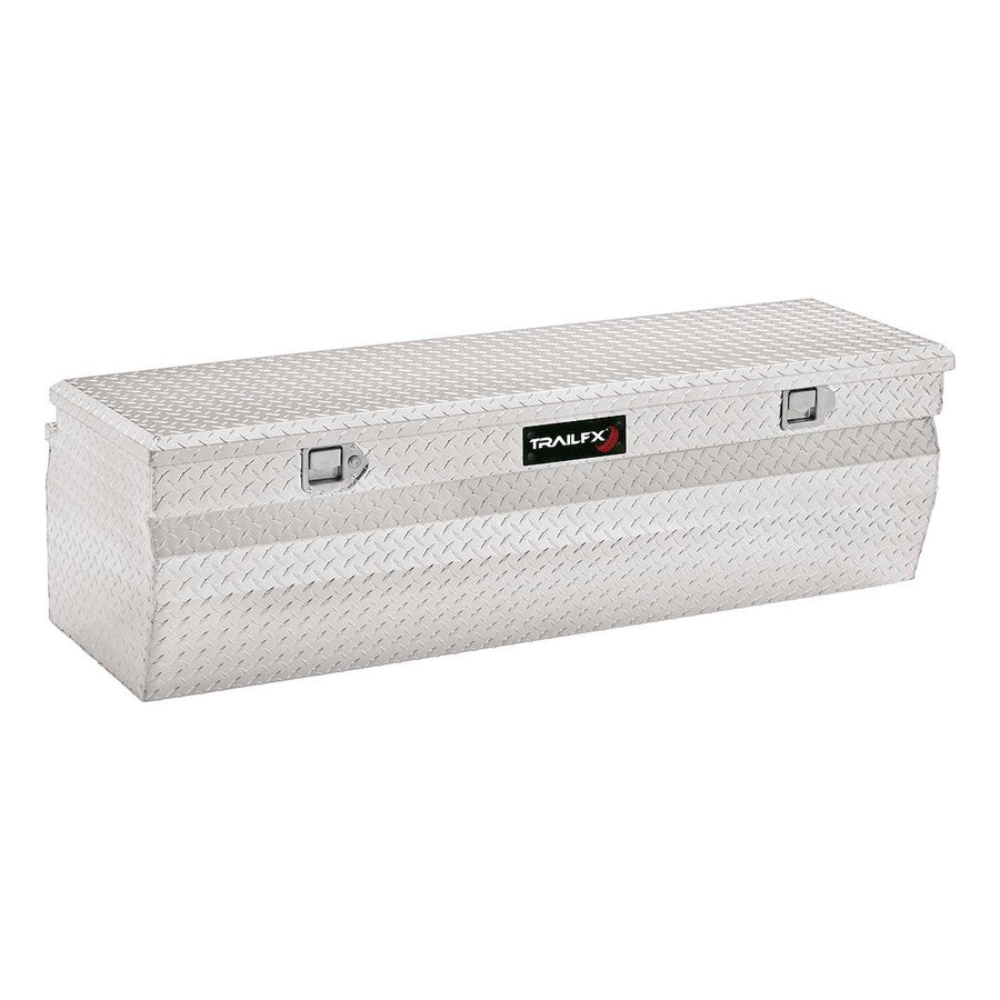TrailFX Single Lid Chest Tool Box with Struts Polished 16-Gauge Diamond Tread Aluminum 12 Cubic Foot 60 Inch Width x 19-7/8 Inch Length x 18-1/2 Inch Height Bright Finish TrailFX 150601
