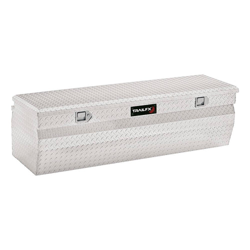 TrailFX Single Lid Chest Tool Box with Struts Polished 16-Gauge Diamond Tread Aluminum 12 Cubic Foot 60 Inch Width x 19-7/8 Inch Length x 18-1/2 Inch Height Bright Finish TrailFX 150601
