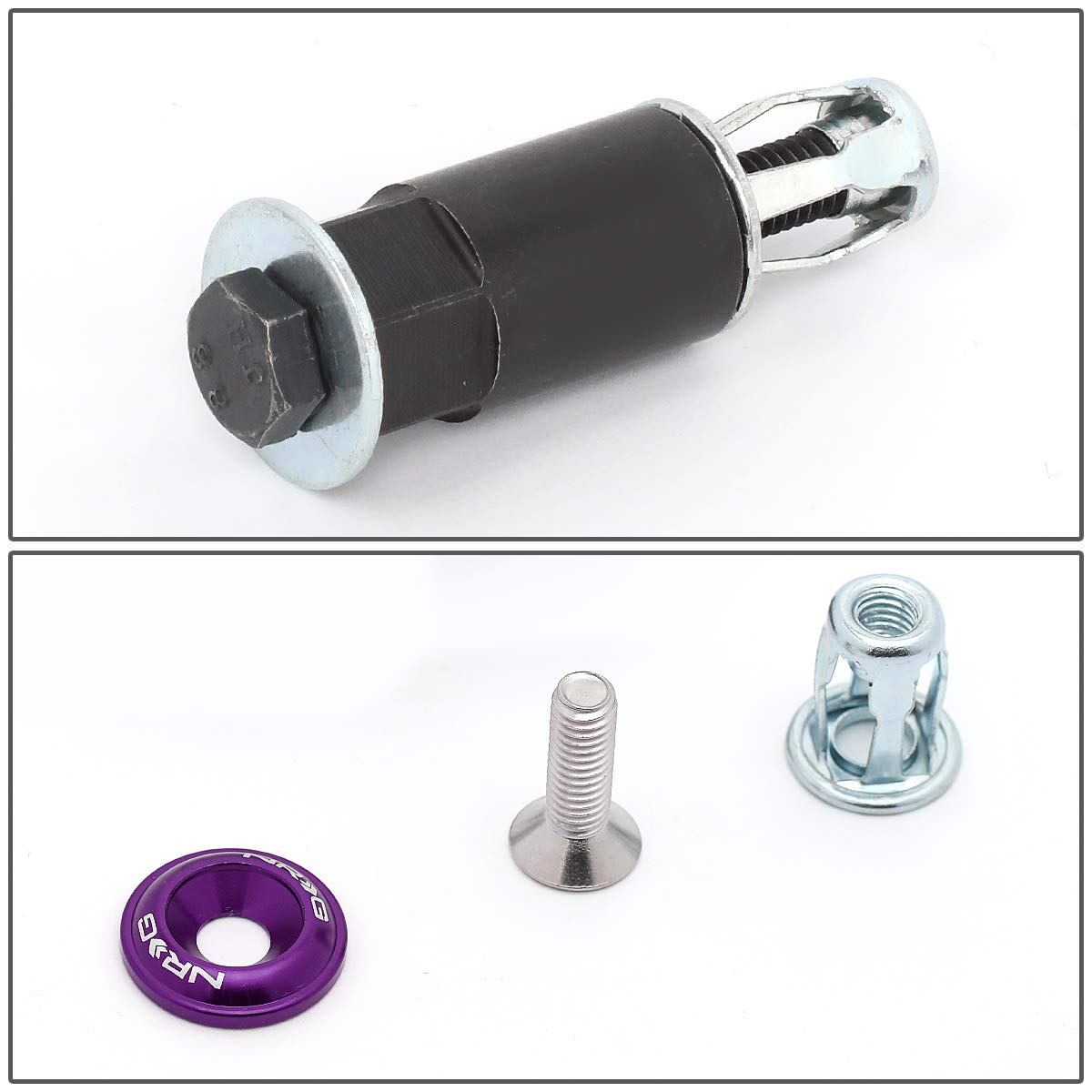 Purple NRG Innovations FW-100PP Fender Washer Kit, Set of 10 (Rivets for Plastic)