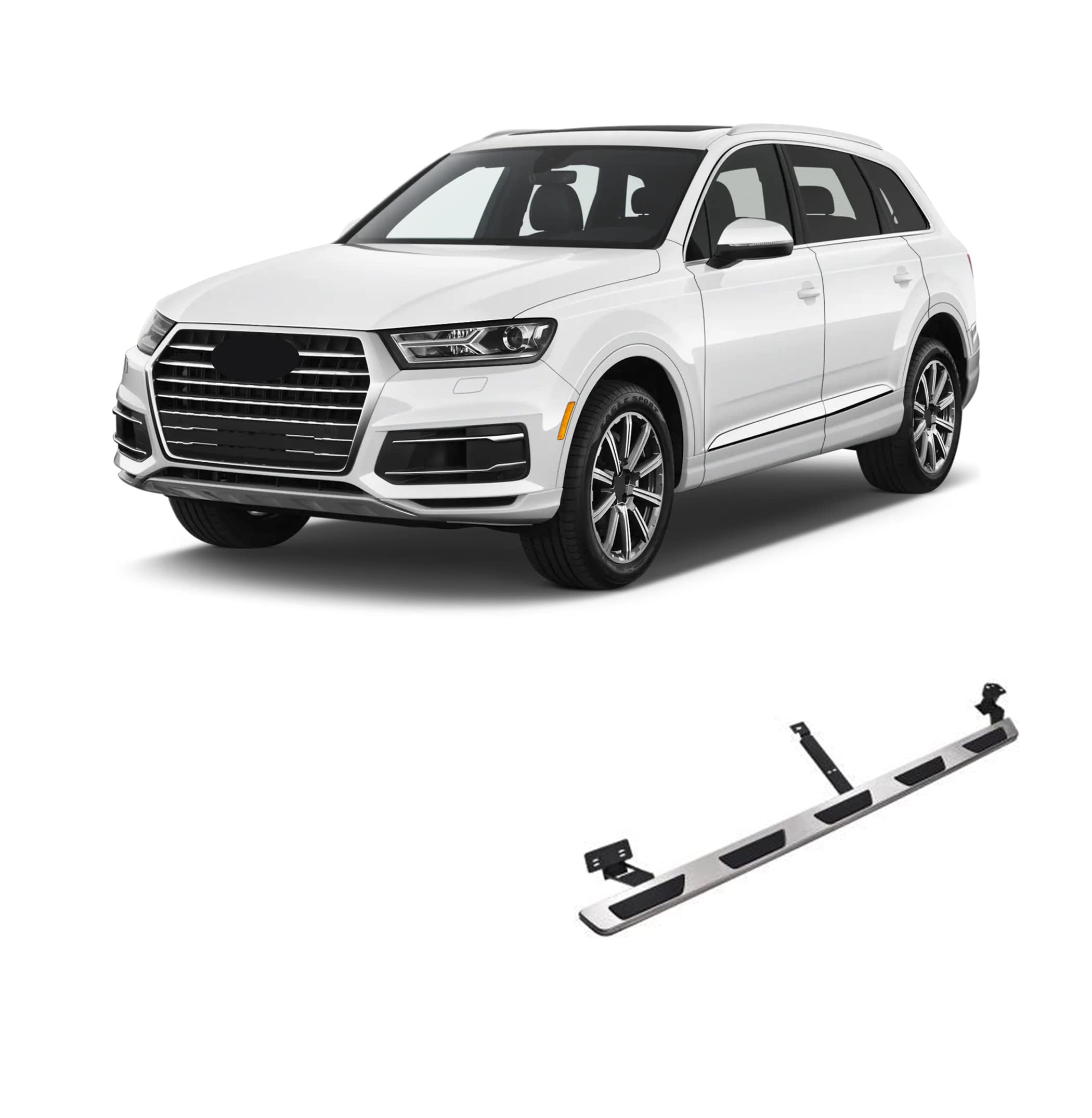 Aluminum Black Horse OEM Replica Running Boards Compatible with 2016-2019 Audi Q7
