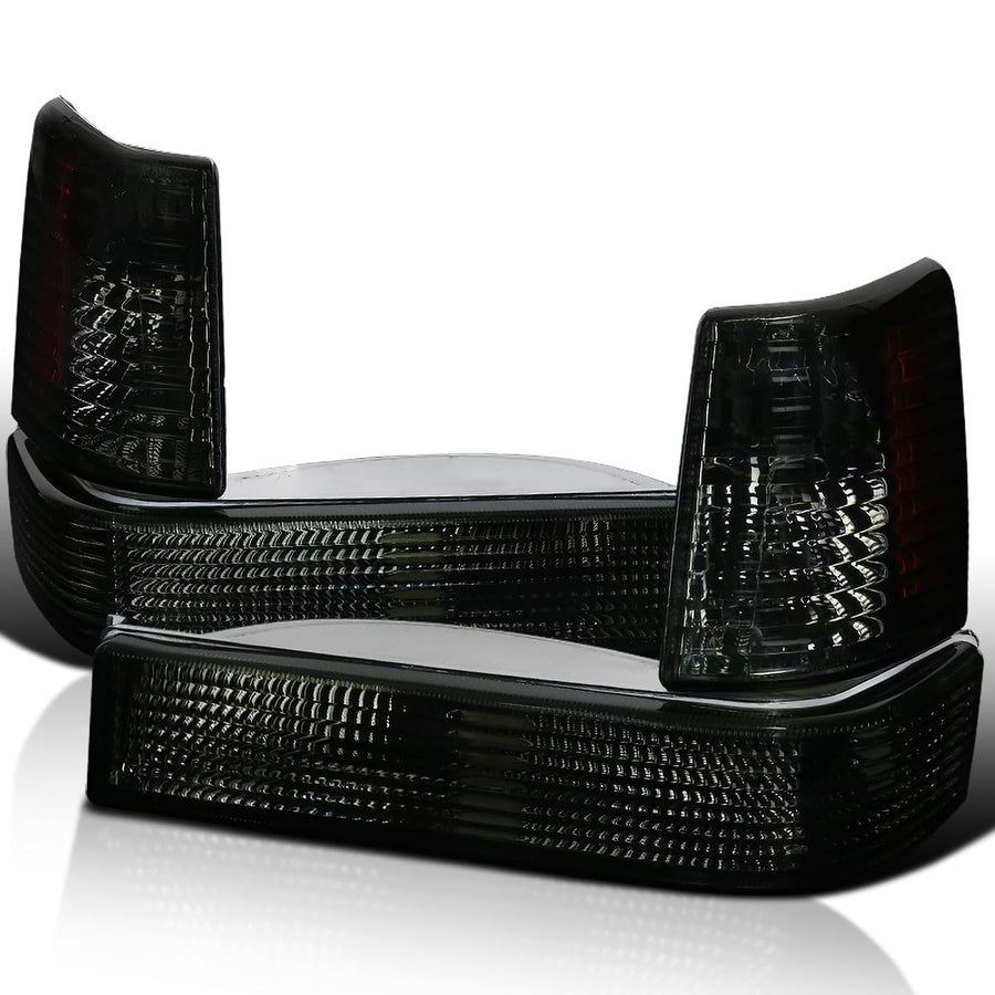 Spec-D Tuning Bumper Park & Signal Smoke Corner Lights Amber Reflector for 1993-1996 Jeep Grand Cherokee Left + Right Pair