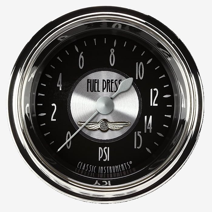 AT145SHC Classic Instruments All American Tradition 2 1/8" Fuel Pressure Gauge 15 PSI Electric