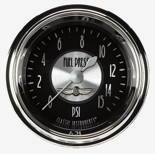 AT145SHC Classic Instruments All American Tradition 2 1/8" Fuel Pressure Gauge 15 PSI Electric