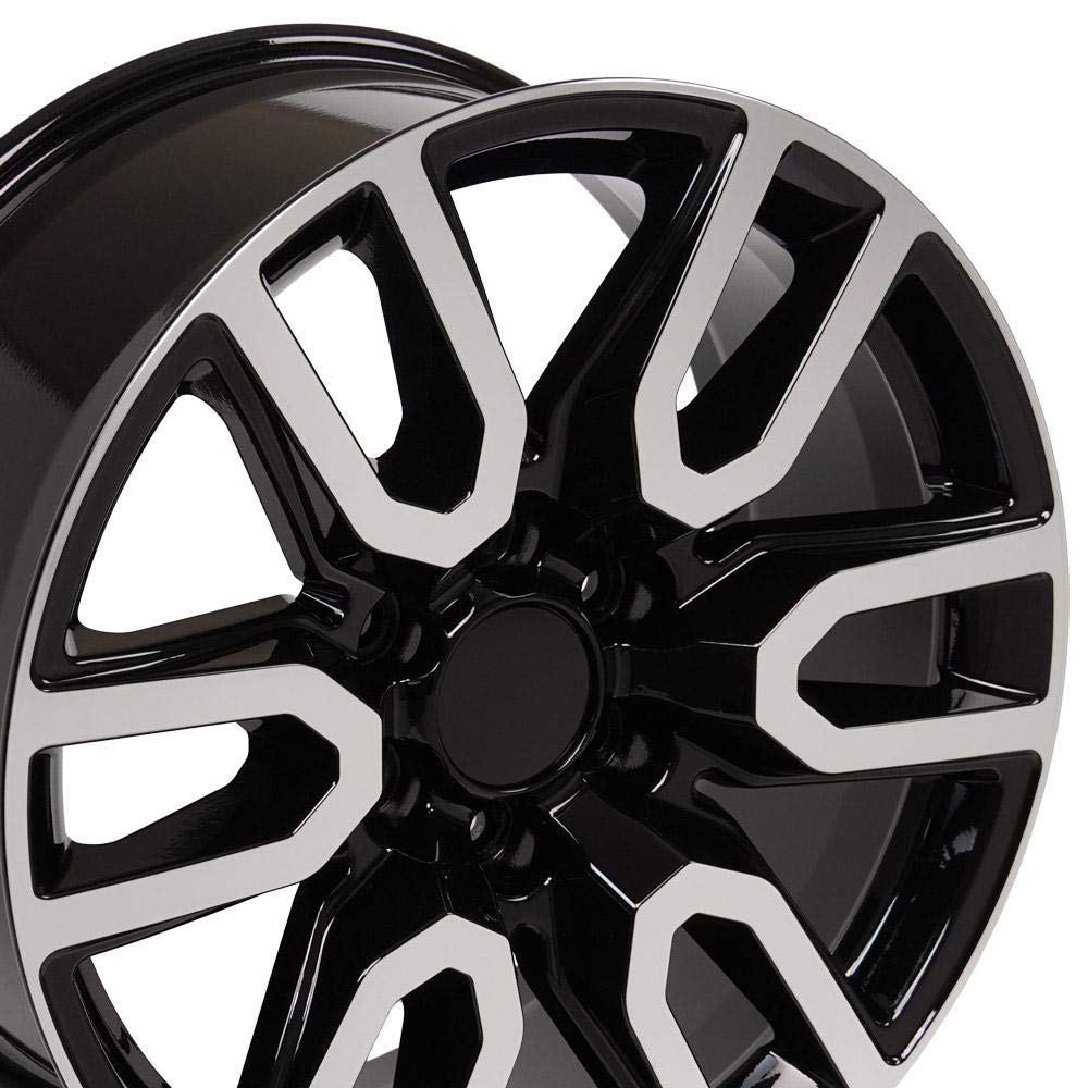 OE Wheels 20 Inch CV36 Rim Fits Sierra 1500 Style 6x139.7 20x9 Gloss Black Machined - Hollander 5914 (1)