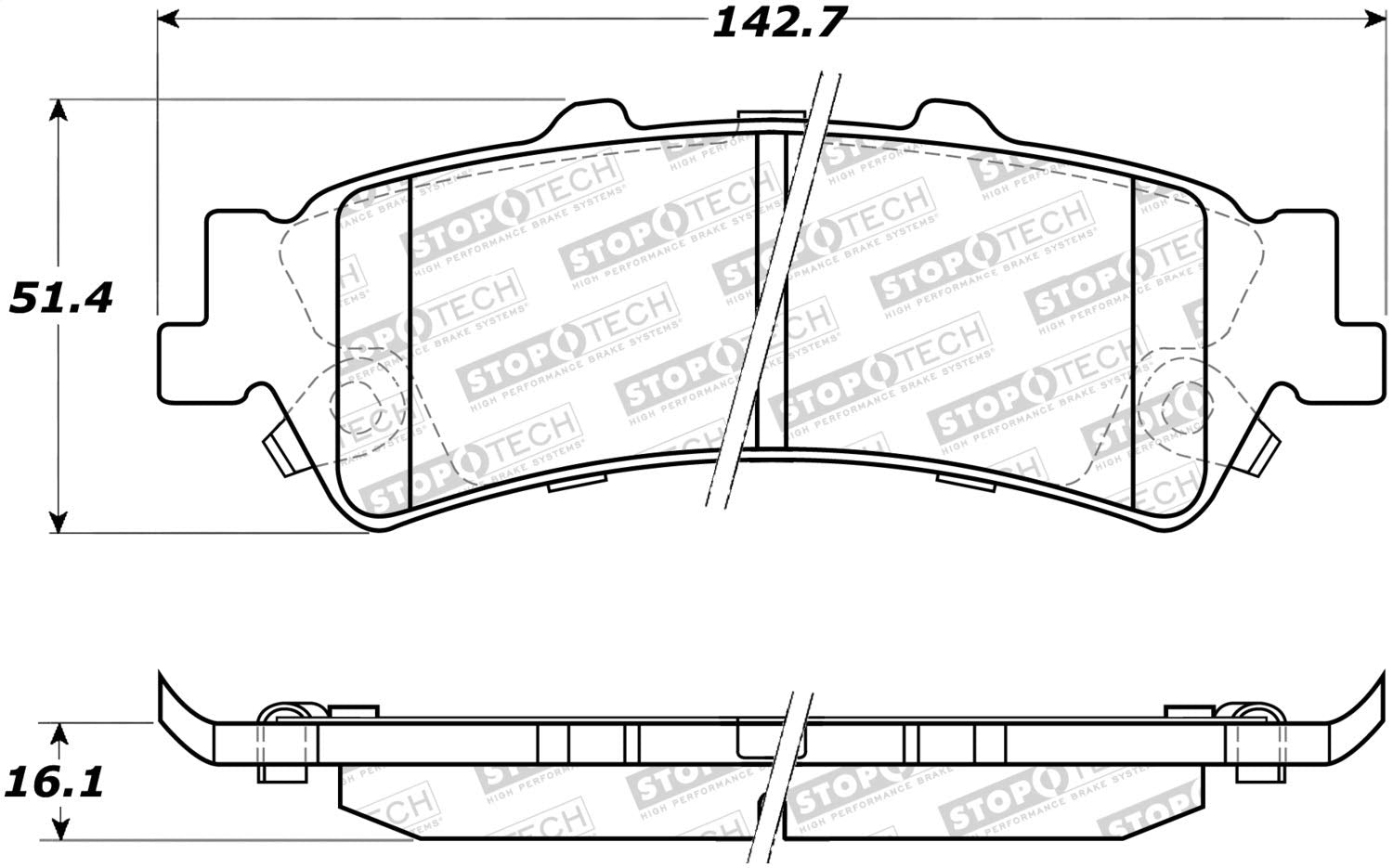 Rear StopTech 308.07921 Brake Pads with Shims and Hardware Street
