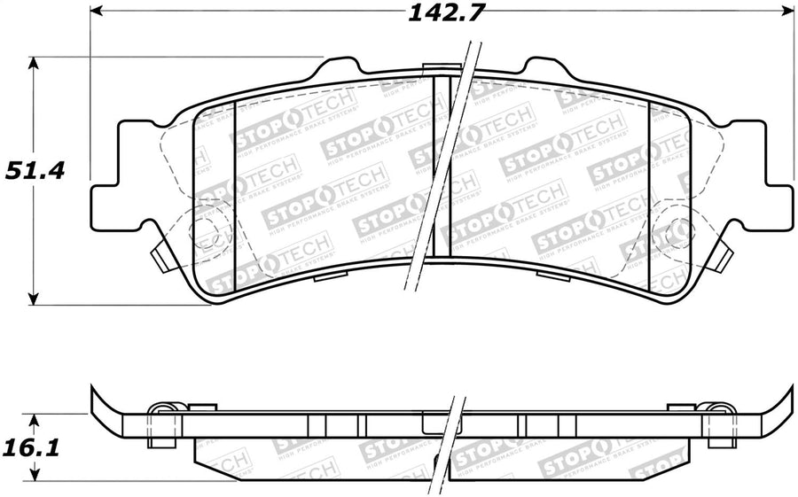 Rear StopTech 308.07921 Brake Pads with Shims and Hardware Street