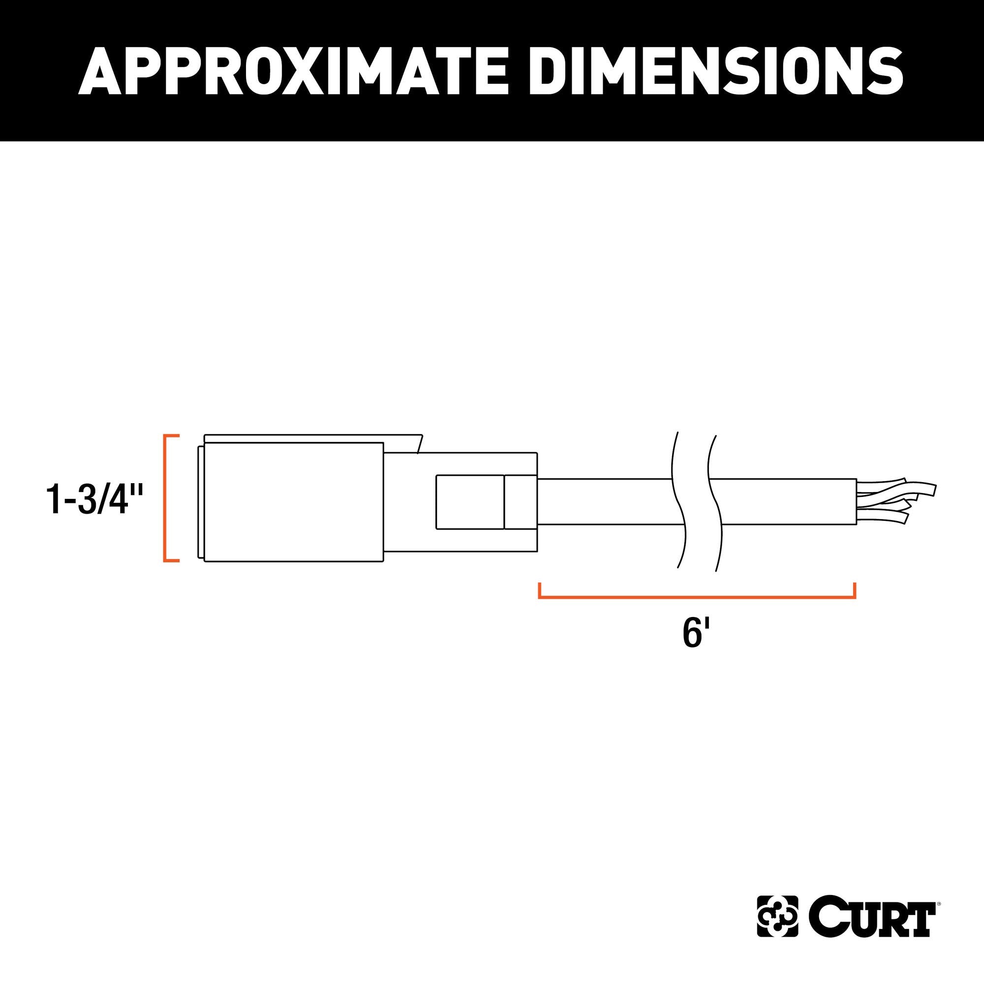 CURT 56611 7-Pin RV Blade Trailer Wiring Harness Plug, Extreme Temperature, Cold Weather 6-Foot Blunt-Cut Wires, -40F to 221F Degree Rating