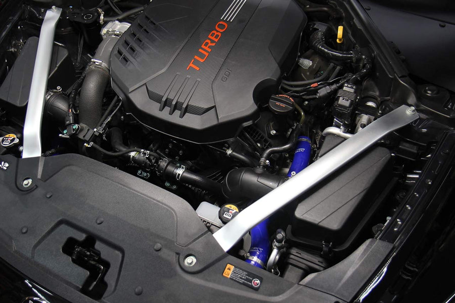 HPS Blue High Temp Silicone Reinforced Radiator Coolant Hose Kit Compatible for 2019-2024 Genesis G70 2018-2023 Kia Stinger 3.3L V6 Twin Turbo, 57-1964-BLUE