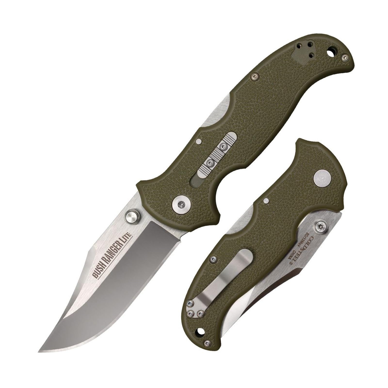 Bush Ranger Lite Cold Steel 3.5" 8Cr13MoV Blade 4.875" GFN Handle Everyday Carry Hunting Folding Knife w/Rocker Lock - Boxed