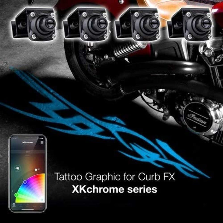XKGLOW 2pc CurbFX Film+Optic Tatoo Style XK-CFX-Film-Tatoo