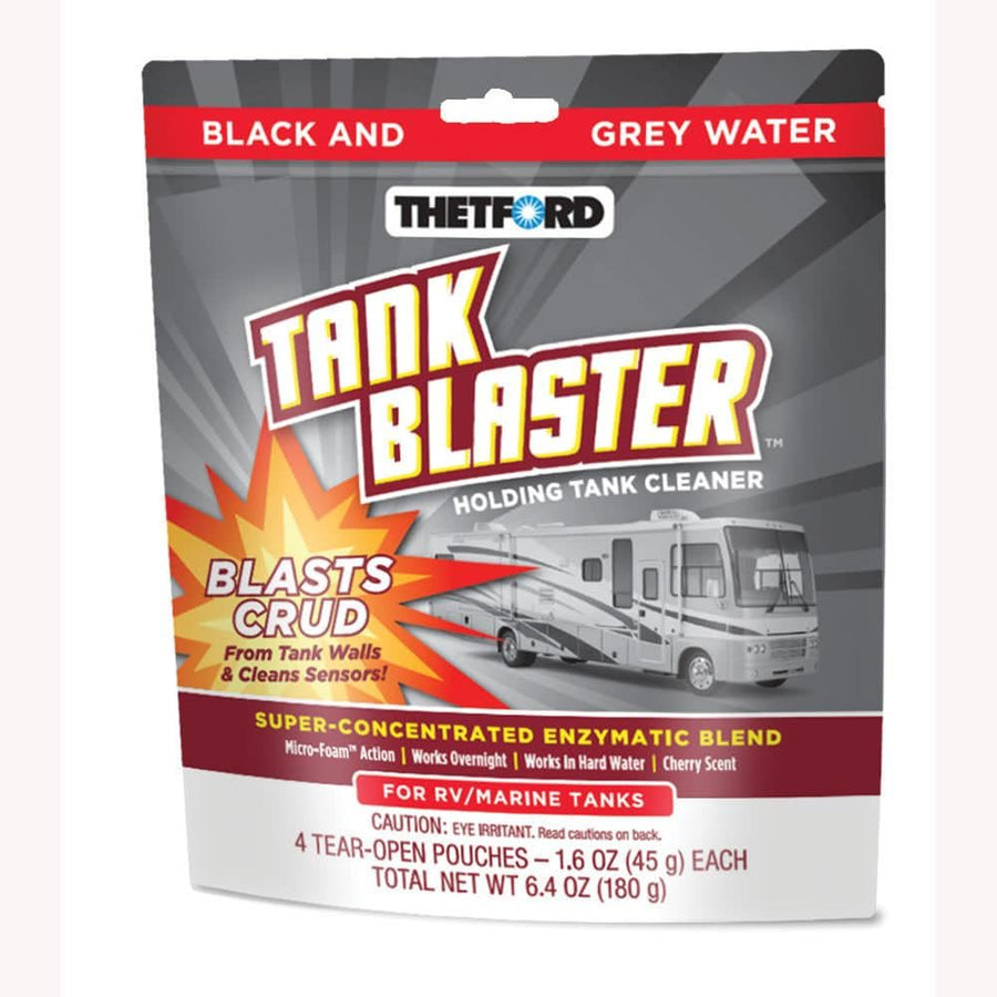 Thetford Tank Blaster - Cleaner Level Sensor - Black & Grey Waste Water Holding Tanks & Portable Tanks Cleaner - 4 x 1.6 oz Packets 96527,White