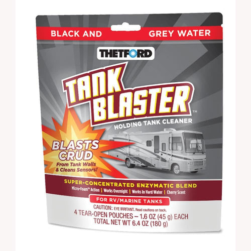 Thetford Tank Blaster - Cleaner Level Sensor - Black & Grey Waste Water Holding Tanks & Portable Tanks Cleaner - 4 x 1.6 oz Packets 96527,White