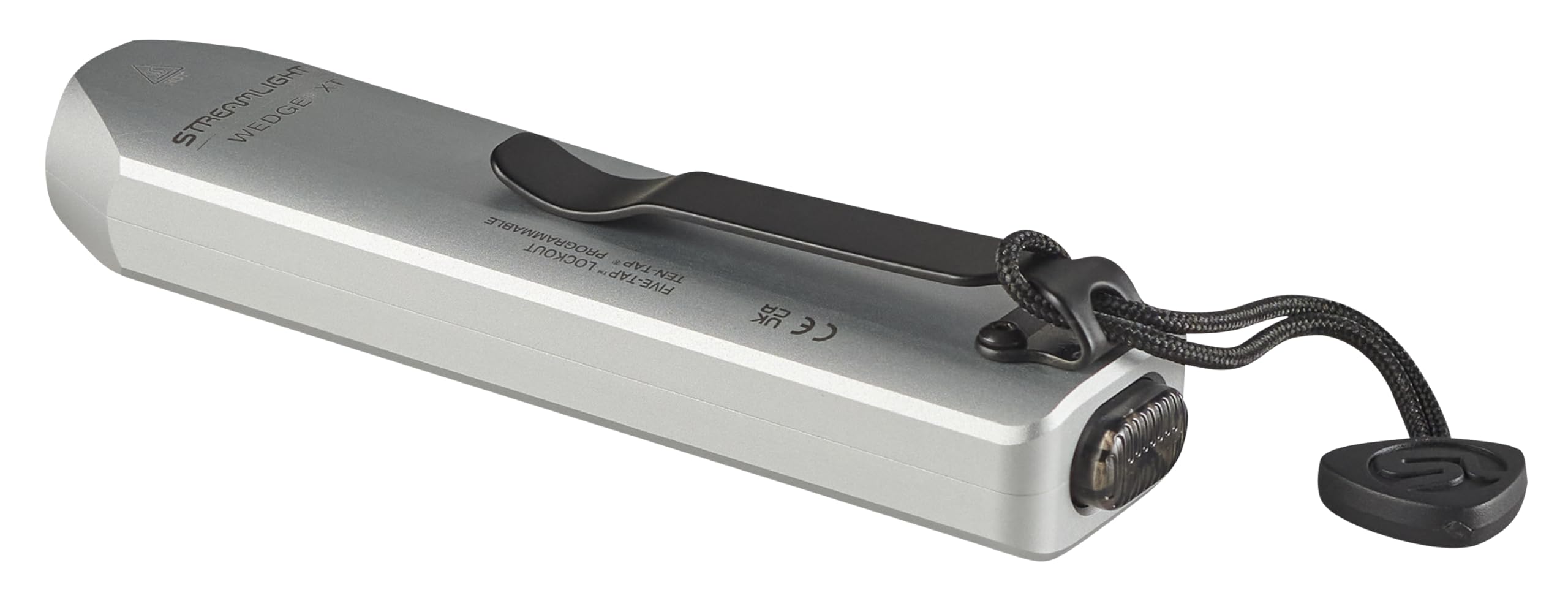 Wedge XT Streamlight 500-Lumen 1,900-Candela Flat Everyday Carry Flashlight, Includes USB-Cable and Pocket Lanyard, Silver