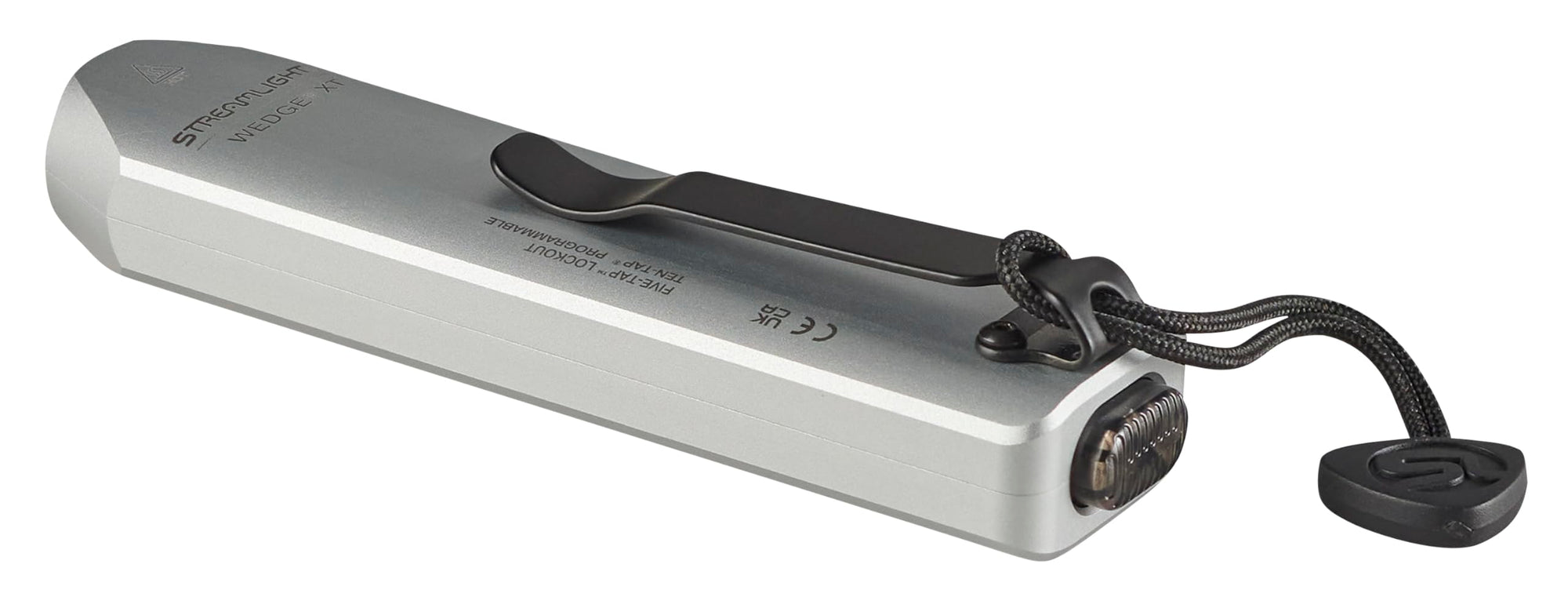 Wedge XT Streamlight 500-Lumen 1,900-Candela Flat Everyday Carry Flashlight, Includes USB-Cable and Pocket Lanyard, Silver
