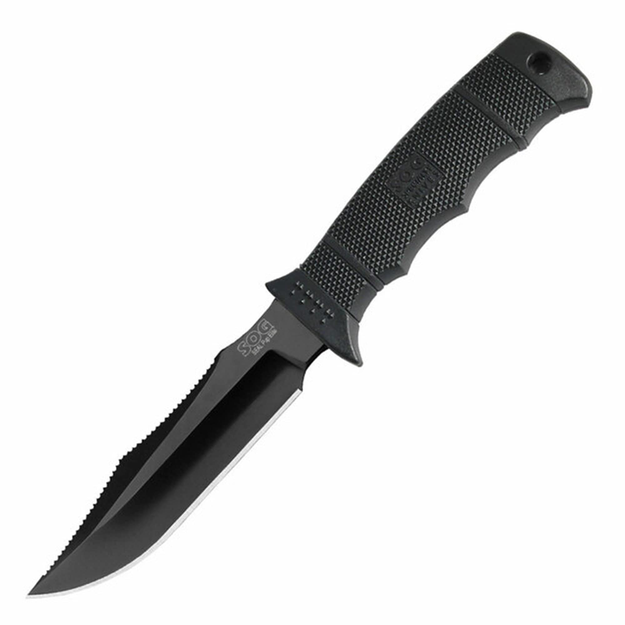 SEAL Pup Elite Survival Knife - SOG Fixed Blade Knives with Sheath, Hunting Knife w/ 4.85 Inch AUS-8 Bowie Knife Blade for a Tactical Knife (E37SN-CP)