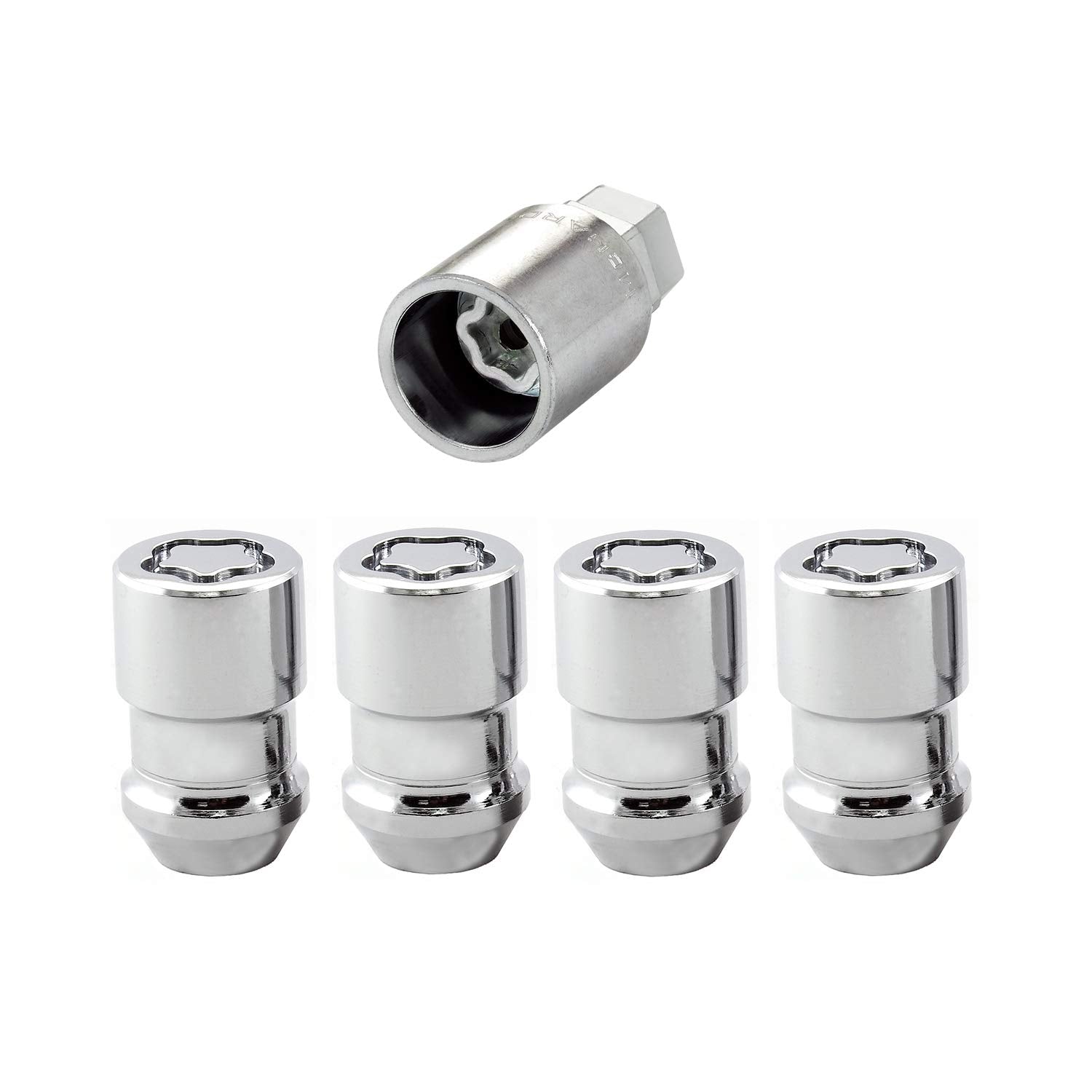 Cone Seat McGard 24137 Chrome Wheel Locks (M12 x 1.5 Thread Size) - Set of 4 Locks and 1 Key