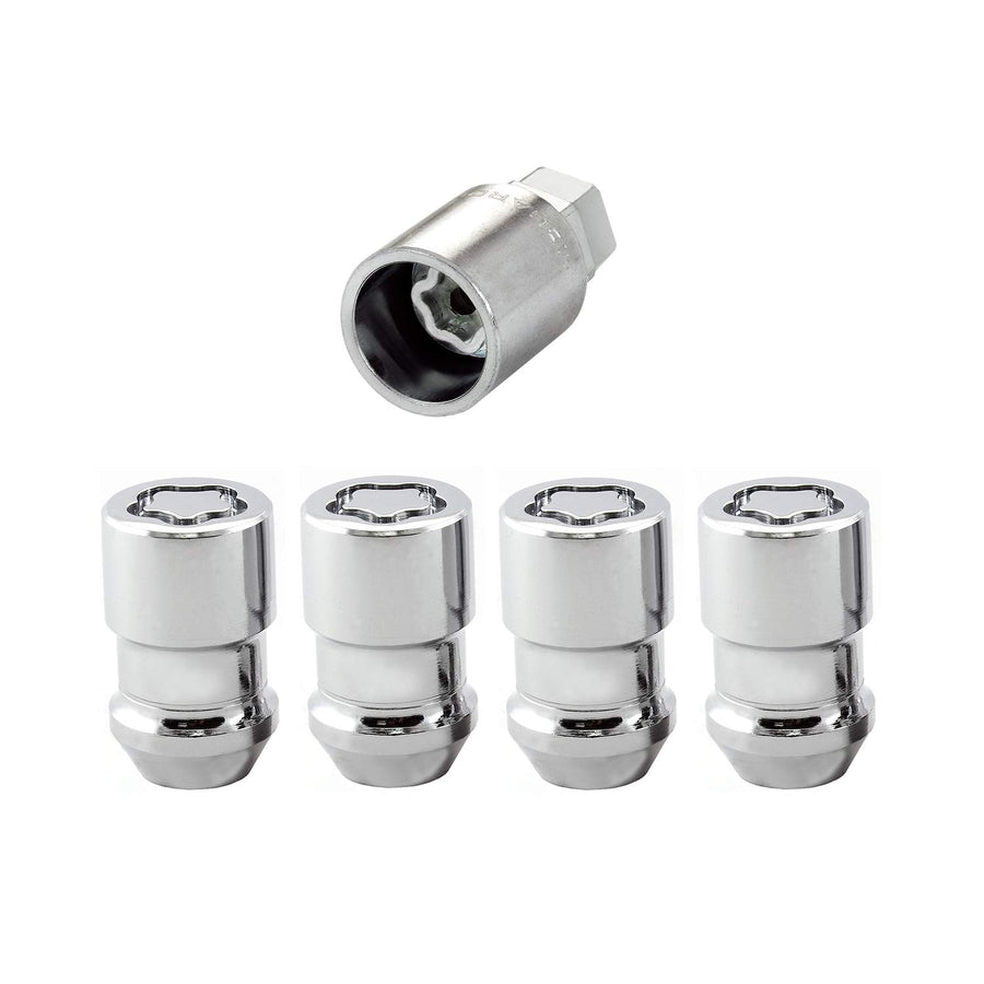 Cone Seat McGard 24137 Chrome Wheel Locks (M12 x 1.5 Thread Size) - Set of 4 Locks and 1 Key
