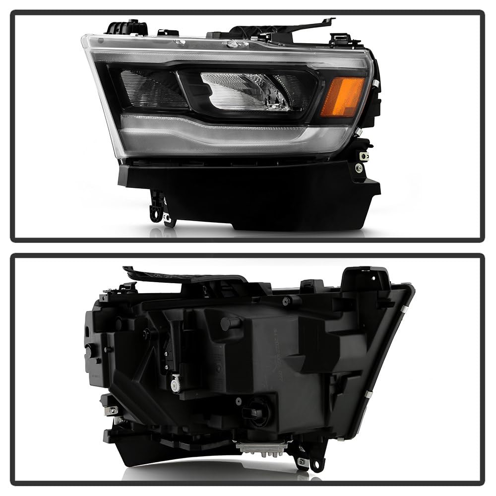 Dodge Ram 1500 Spyder (POE) 19-22 Black Bezel Full LED w/DRL Headlight - OE Left