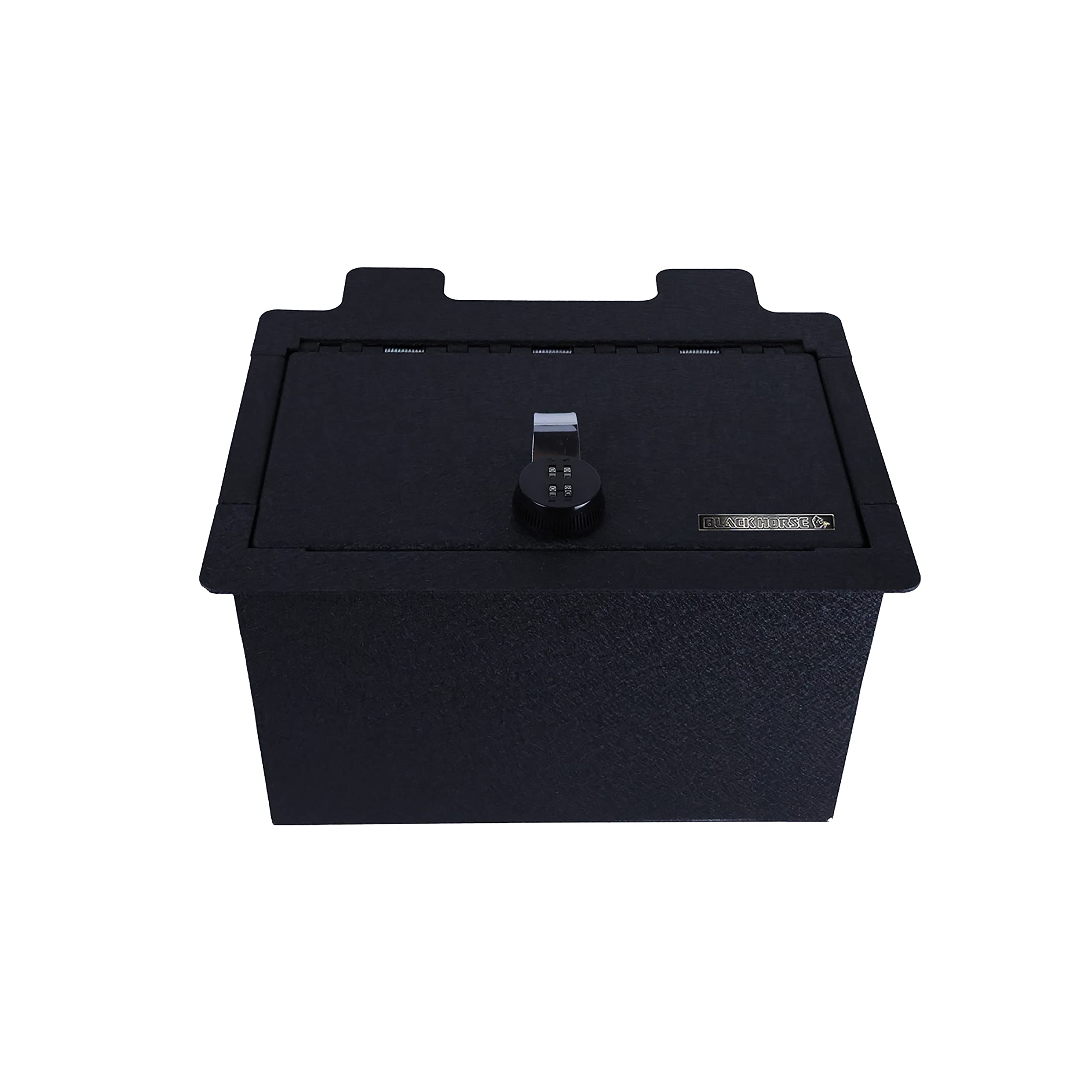 Black Horse Gun Box Organizer Center Console Safe with 4-Digit Combo Lock Compatible with 2019-2022 Sierra/Silverado 1500|2020-2023 Sierra/Silverado 2500 HD/3500 HD-ASGM01