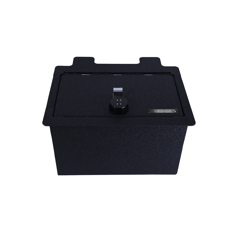 Black Horse Gun Box Organizer Center Console Safe with 4-Digit Combo Lock Compatible with 2019-2022 Sierra/Silverado 1500|2020-2023 Sierra/Silverado 2500 HD/3500 HD-ASGM01