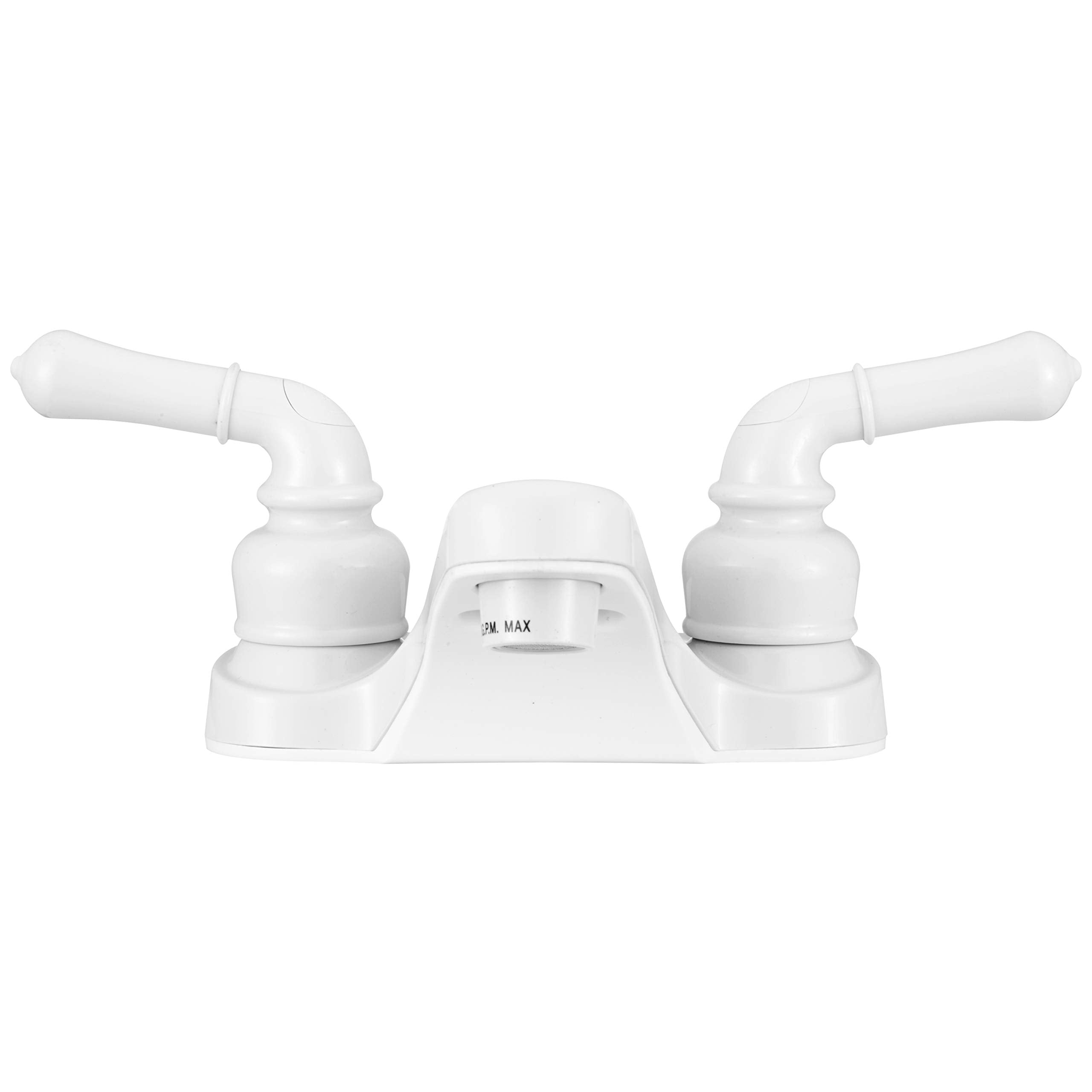 Dura Faucet RV DF-PL700C-WT 2-Hole Bathroom Faucet with Classic 2-Handles (White)