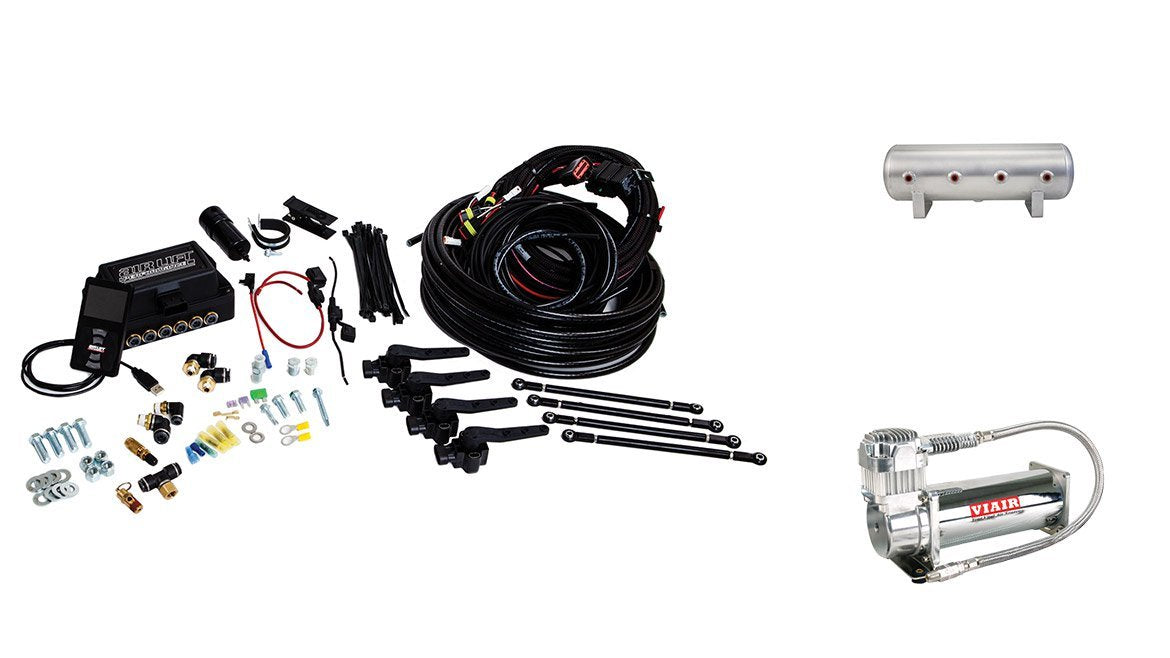 3H System Air Lift 27696 (3/8" Air Line, 2.5 Gallon Lightweight Aluminum Tank, VIAIR 444C Compressor)