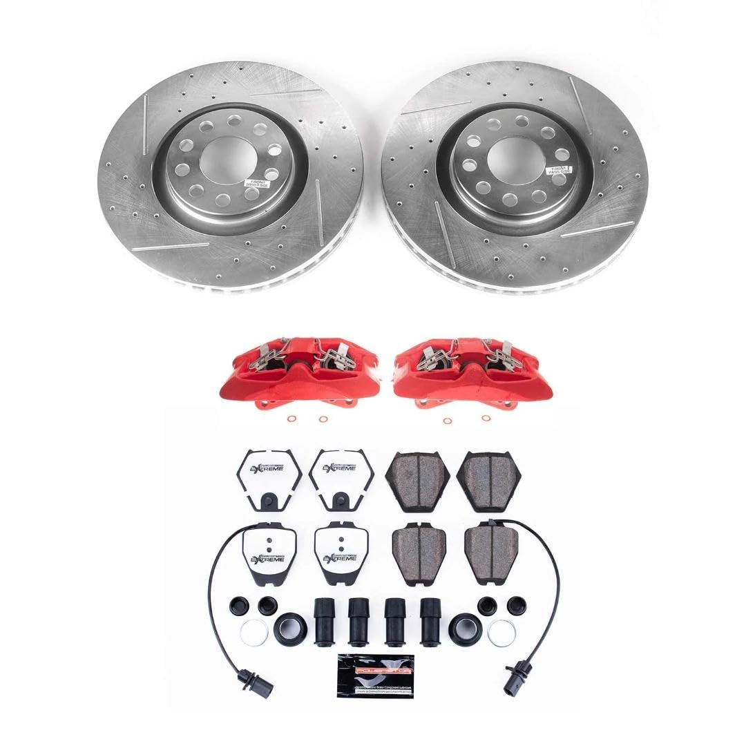 Power Stop Z26 Front Caliper Kit-Drilled/Slotted Rotors, Carbon Ceramic Brake Pads, KC886-26 Calipers