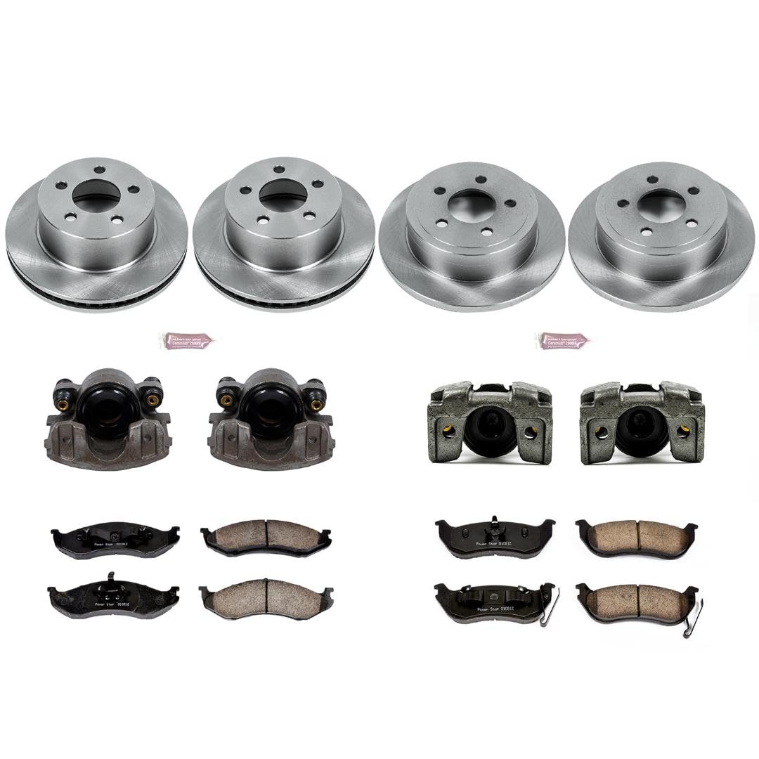 Power Stop KCOE2154 Brake Kit Autospecialty OE Replacement with Calipers For 2003 2004 2005 2006 Jeep Wrangler [Models with Rear Disc]