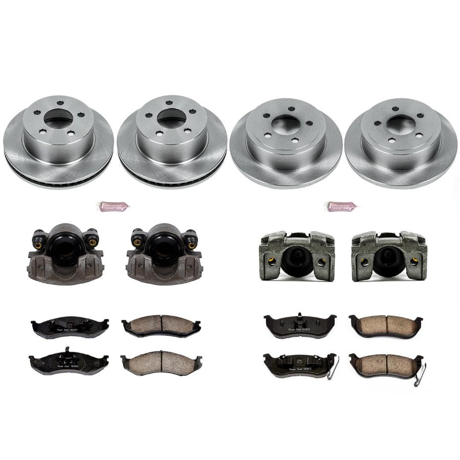 Power Stop KCOE2154 Brake Kit Autospecialty OE Replacement with Calipers For 2003 2004 2005 2006 Jeep Wrangler [Models with Rear Disc]