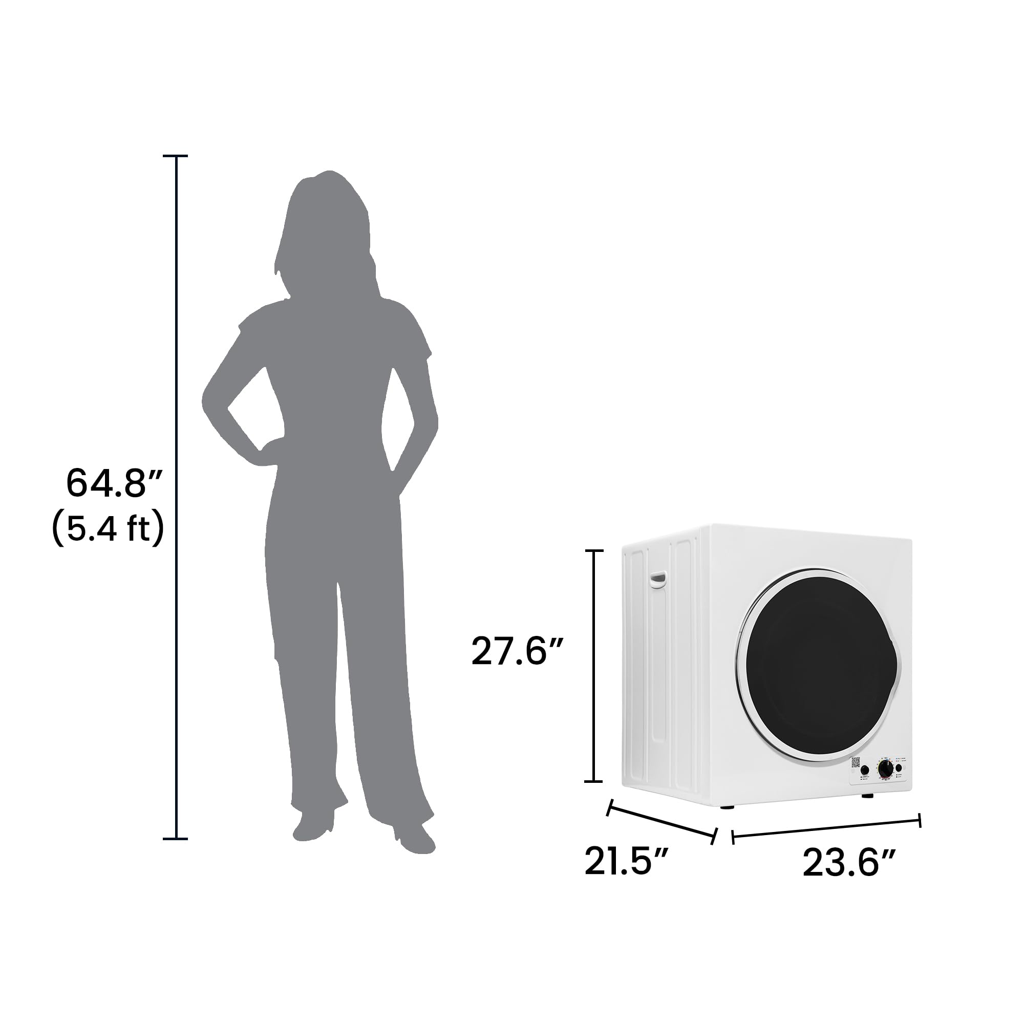 Equator Vented Compact Sensor Dryer 3.5cf/13lbs 110V BOTTOM CONTROL(WHITE)