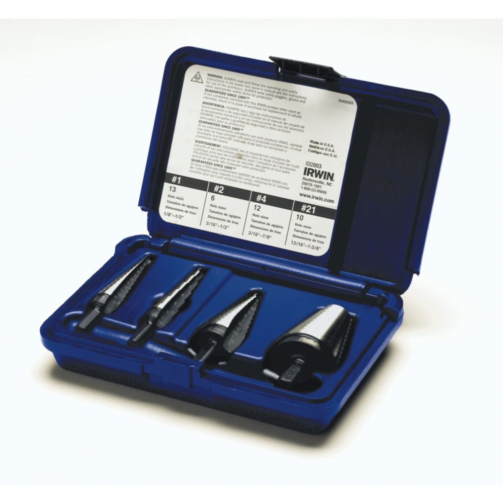 Irwin Tools Step Drill Bit Set IRWIN, General Purpose, 4-Piece (10225)