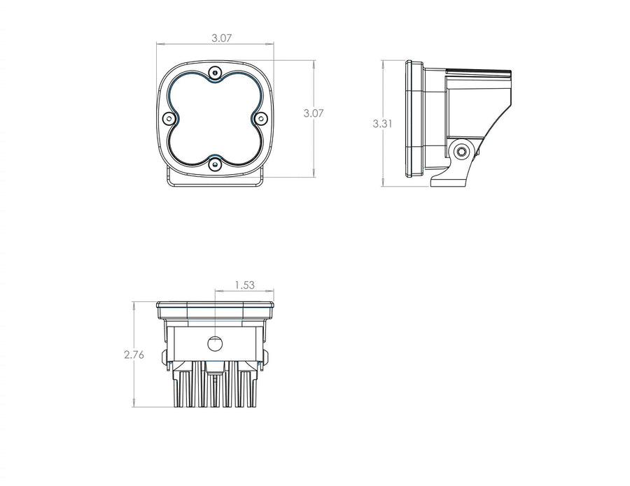 Baja Designs Auxiliary Squadron Pro White LED Light Pod for UTV, Off Road, Boat (Work/Scene Lens; Clear)