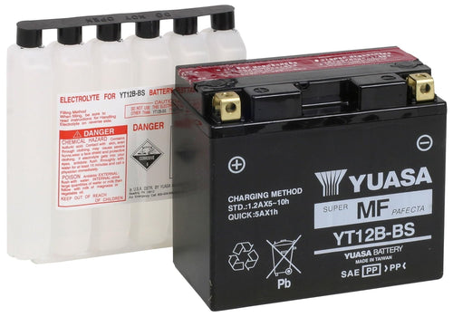 YT12B-BS Yuasa YUAM6212B Maintenance Free AGM Battery with Acid pack