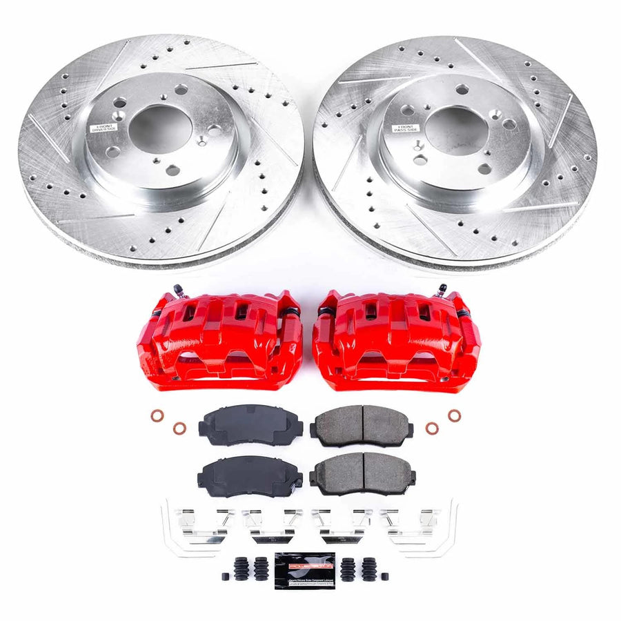 Z23 Evolution Power Stop KC5857 | Front Brake Caliper Kit-Brake Rotors | Carbon-Fiber Ceramic Brake Pads | Calipers For Honda Odyssey 2011-2014 [Vehicle Specific]