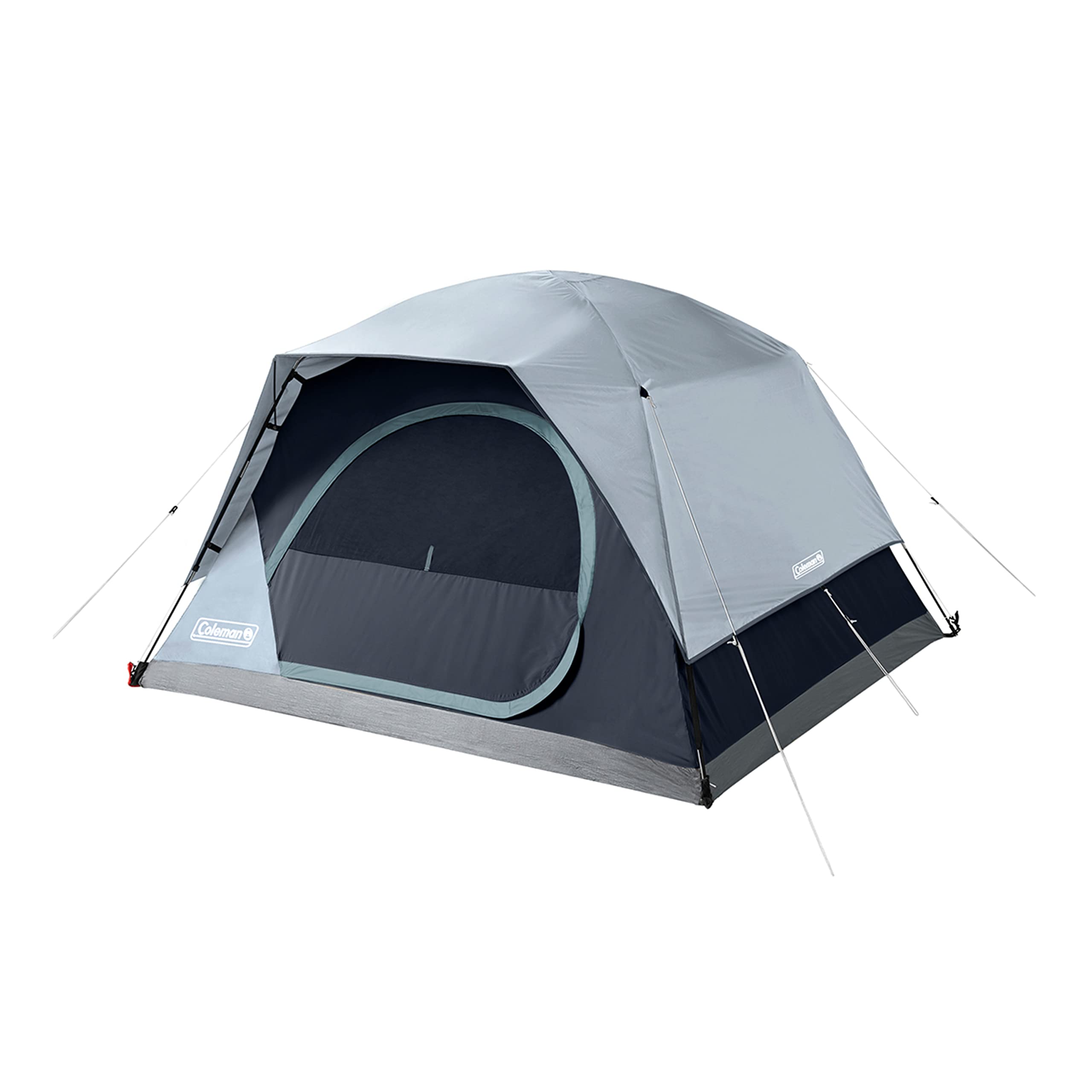 Coleman Camping Tent Skydome with LED Lights, Weatherproof 4/8 Person Family Tent Includes Pre-Attached Poles, Rainfly, Carry Bag, Ventilation and LED Lighting System, Sets Up in 5 Minutes