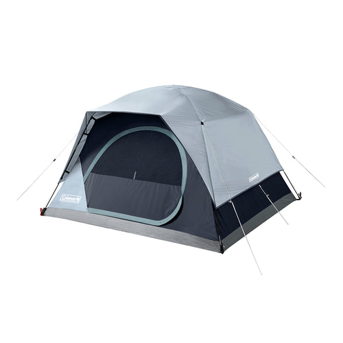 Coleman Camping Tent Skydome with LED Lights, Weatherproof 4/8 Person Family Tent Includes Pre-Attached Poles, Rainfly, Carry Bag, Ventilation and LED Lighting System, Sets Up in 5 Minutes