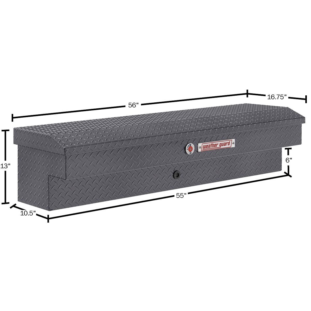 Weather Guard 56in Model 174-6-04 Lo-Side Box, Aluminum, Gunmetal Gray, 4.0 cu ft