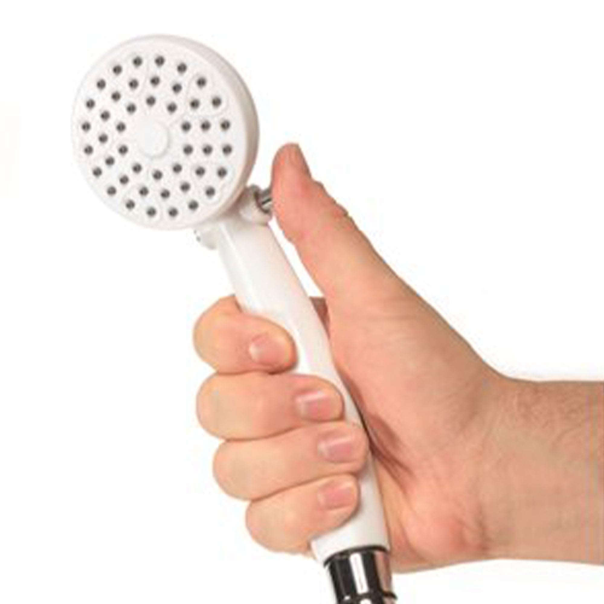 RV Outdoor Shower Head Camco | High Flow Shower Head | Conserve Water with Convenient On/Off Switch | White (44023)