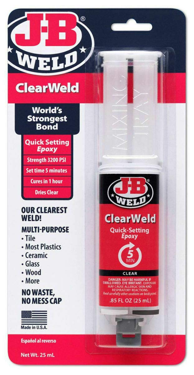 J-B Weld Quick-Set 0.85 oz. Epoxy Syringe ClearWeld 50112