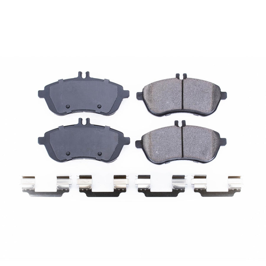 Power Stop Brake Kit Front For Mercedes-Benz C230 2008-09 |C250 2010-15 |C300 2008-12 |E250 2016 |SLK250 2012-15 - Ceramic Brake Pads With Installation Hardware, 17-1340